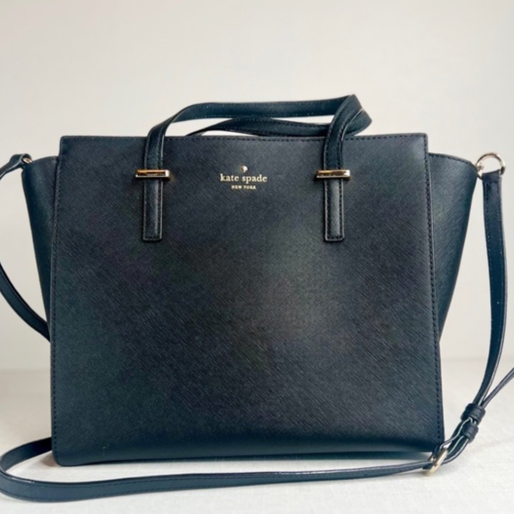 Kate Spade Cedar Street Hayden square tote crossbody bag in Indigo
